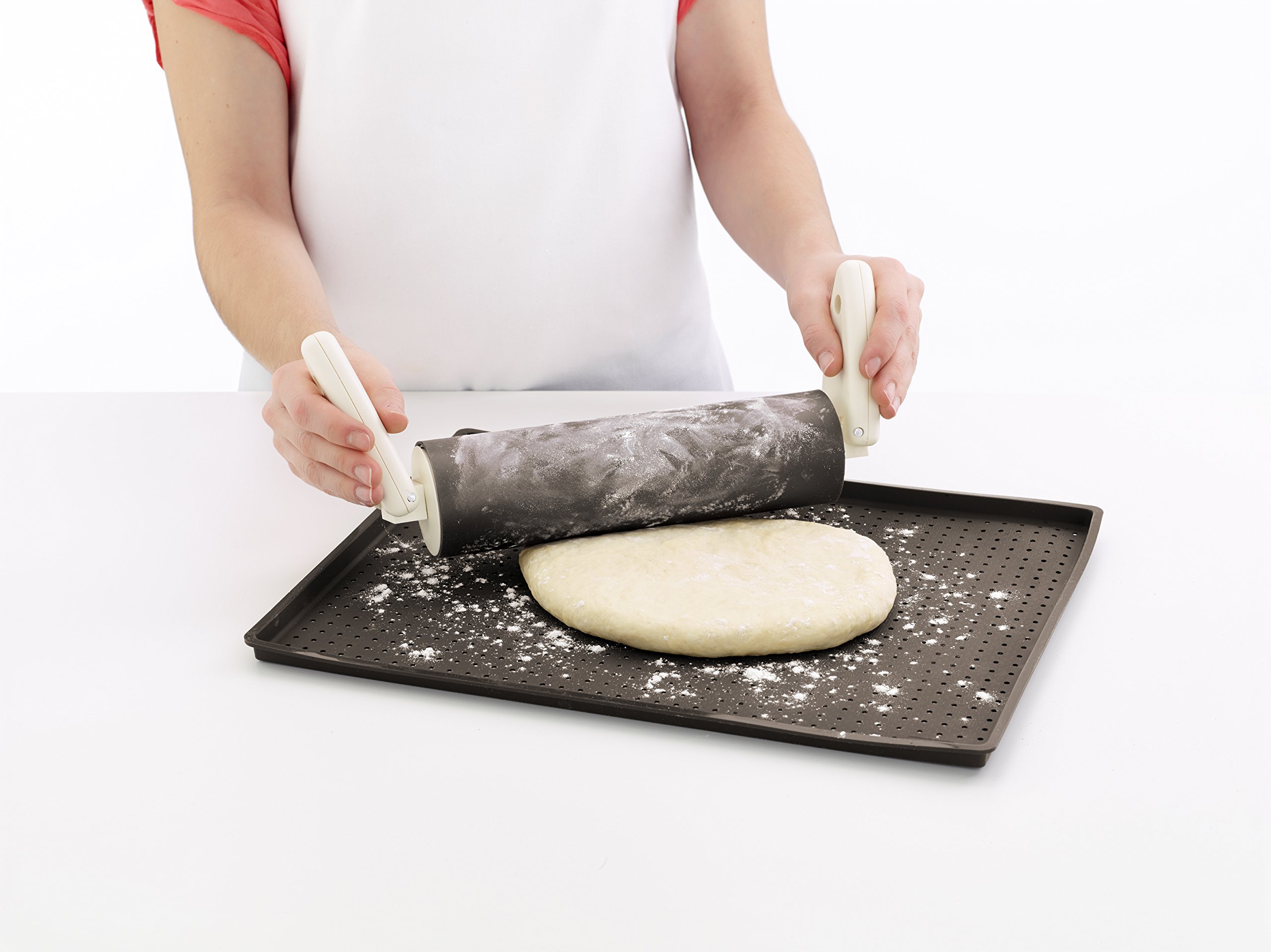 Lekue Micro Perforated Silicone Baking Pizza Mat, 15.7" x 0.59" x 11.8", Brown