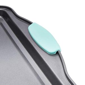 Set of 3 Nonstick Cookie Sheets for Baking, Bakeware Pans with Silicone Rubber Handles, 10x14 inches