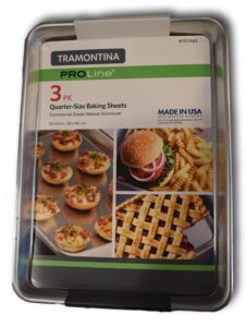 tramontina proline 3 pack baking sheets (13x9.5in) commercial quality- restaurant grade