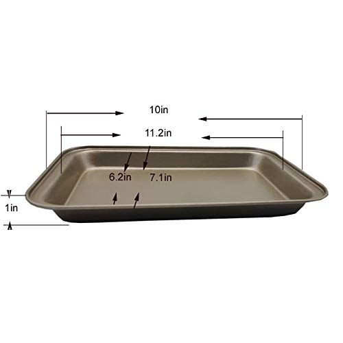 POKALI 3 Piece Bakeware Set,Nonstick Cookie Baking Sheets, Cookie Sheet, Muffin Pan, Loaf Pan Rectangular Tray 9.5X5.5inch-gold