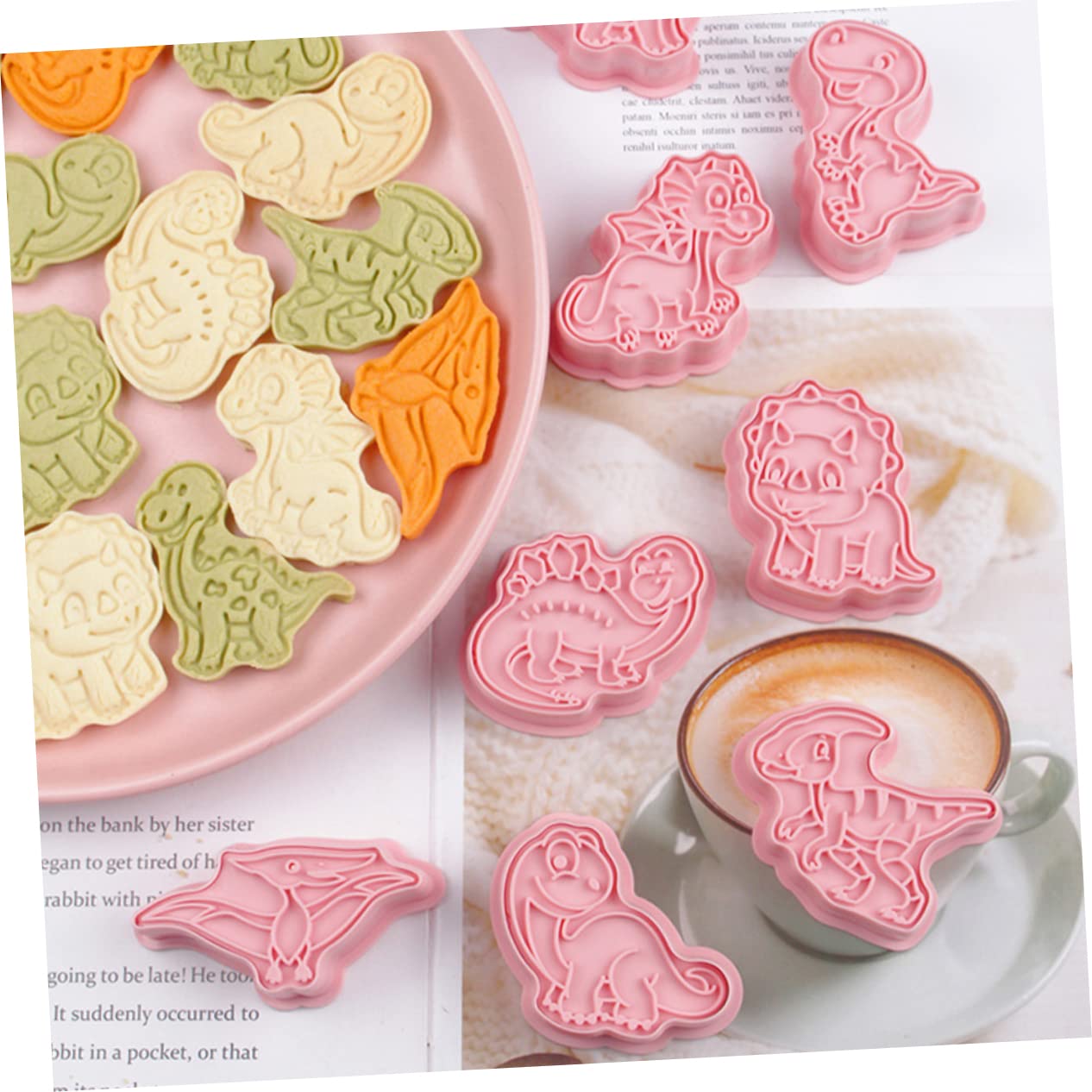 Holibanna 8pcs Biscuit Mold Cookie Stamp Heart Shape Cookie Cutter Valentine Cookie Cutters Sandwich Valentines Day Baking Supplies Valentines Baking Supplies Cartoon Child Plastic Slicer