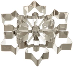ateco large snowflake cookie cutter, stainless steel, 8" diameter