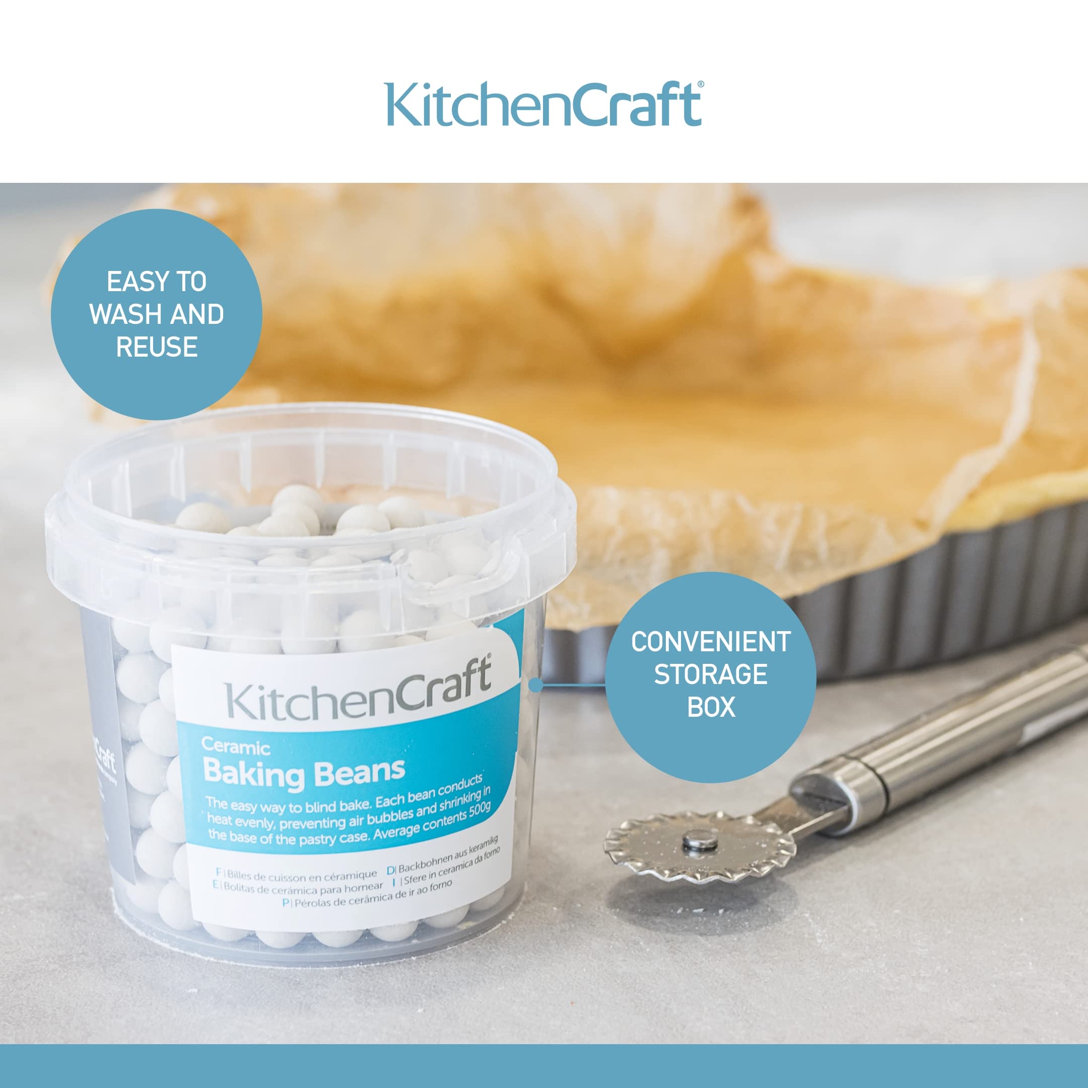 KitchenCraft Tub of Ceramic Baking Beans, 500g