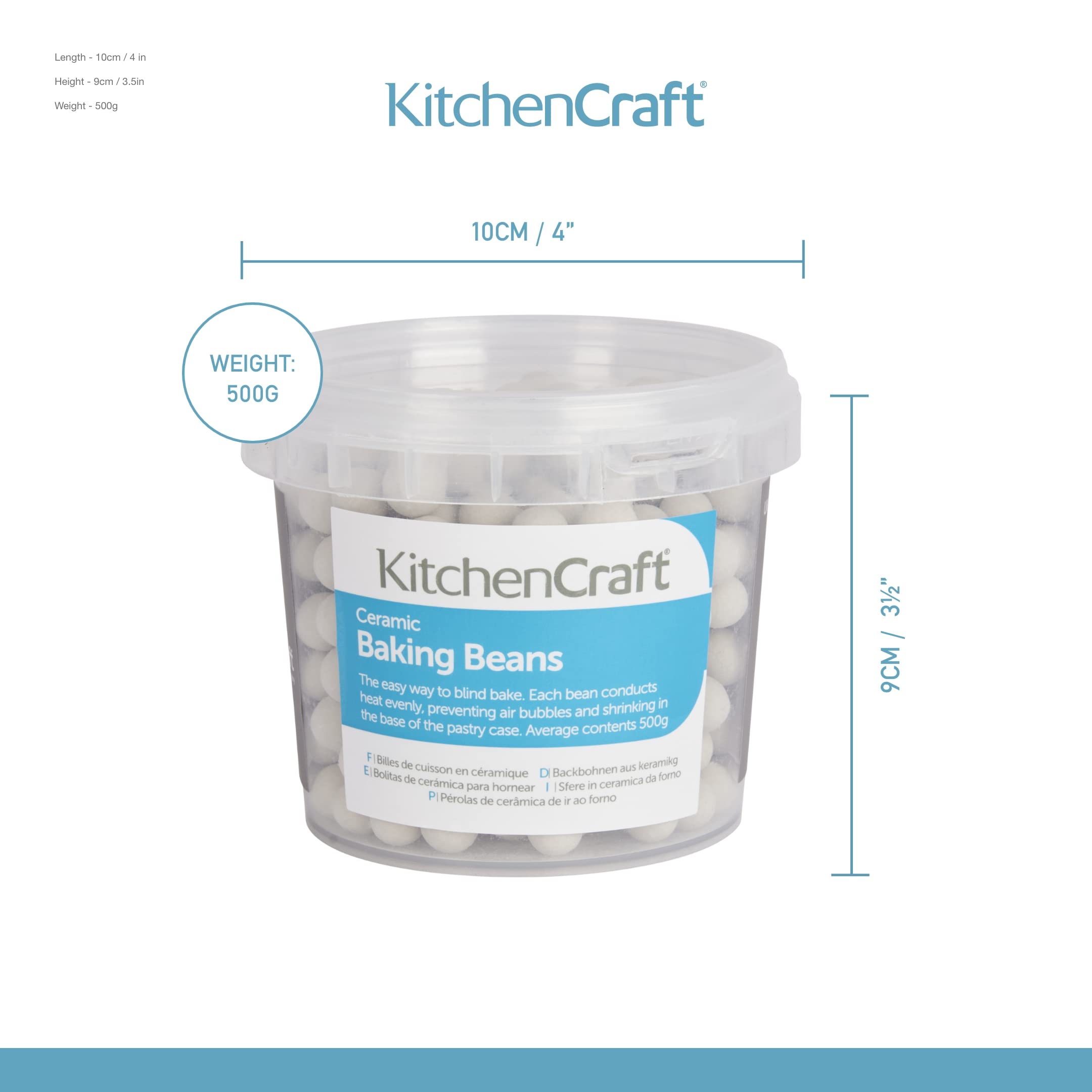 KitchenCraft Tub of Ceramic Baking Beans, 500g