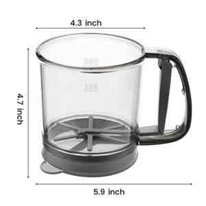 Flour Sifter for Baking, Double-Layer Extra Fine Mesh Sieve Strainer, Handheld Squeeze Powdered Sugar Sifter for Kitchen