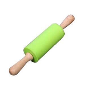 dimart non-stick wood grip silicone rolling pin for bakers for children
