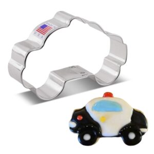 police car cookie cutter, 3.75" made in usa by ann clark
