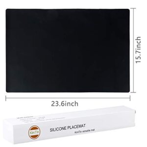 KimTin 60cm×40cm Heat Resistant Mat for Air Fryer Site on, Thick Silicone Mats for Kitchen Counter, Countertop Protector, No-slip Resistant Desk Saver Pad,Multipurpose Mat,Placemat(Black)…
