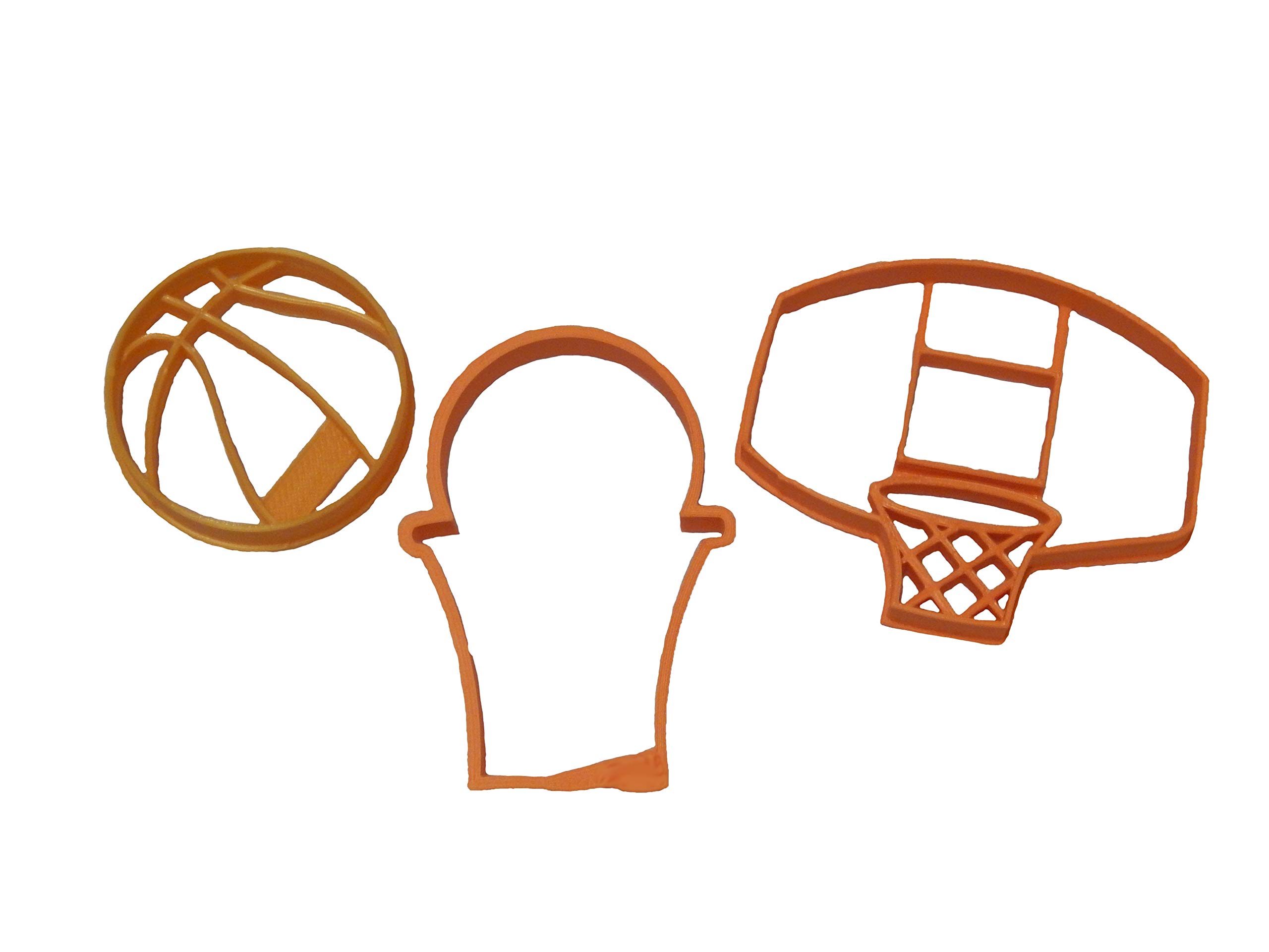 BASKETBALL COOKIE CUTTERS American Hoops Sport Basketball Game Hoop Backboard And Basketball in Hoop Cookie Cutters Made In The USA (3 Pack)