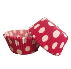 25 pc red and white polka dot cupcake liners from bakell