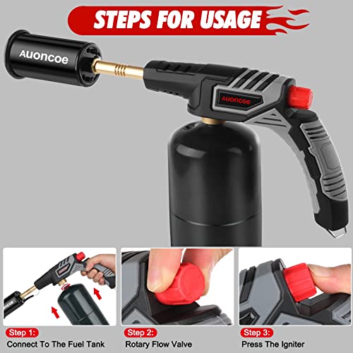 Cooking torch lighter - Kitchen butane torch - Propane culinary Blowtorch - For Searing Steaks and Creme Brulee - Sous Vide - Outdoor Charcoal Lighter or Campfire Starter