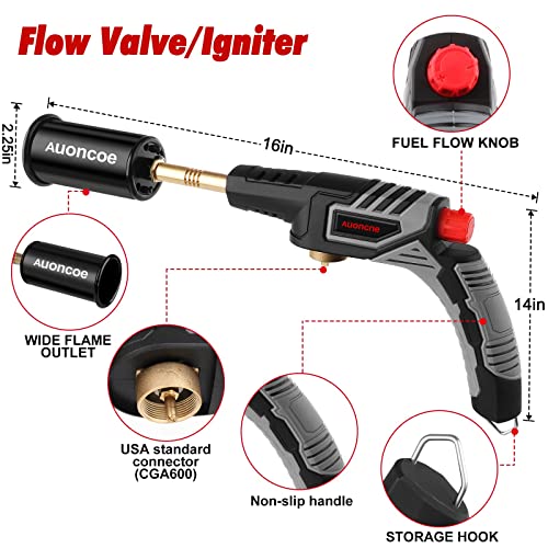 Cooking torch lighter - Kitchen butane torch - Propane culinary Blowtorch - For Searing Steaks and Creme Brulee - Sous Vide - Outdoor Charcoal Lighter or Campfire Starter