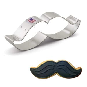 mustache father's day cookie cutter 5.25" made in usa by ann clark