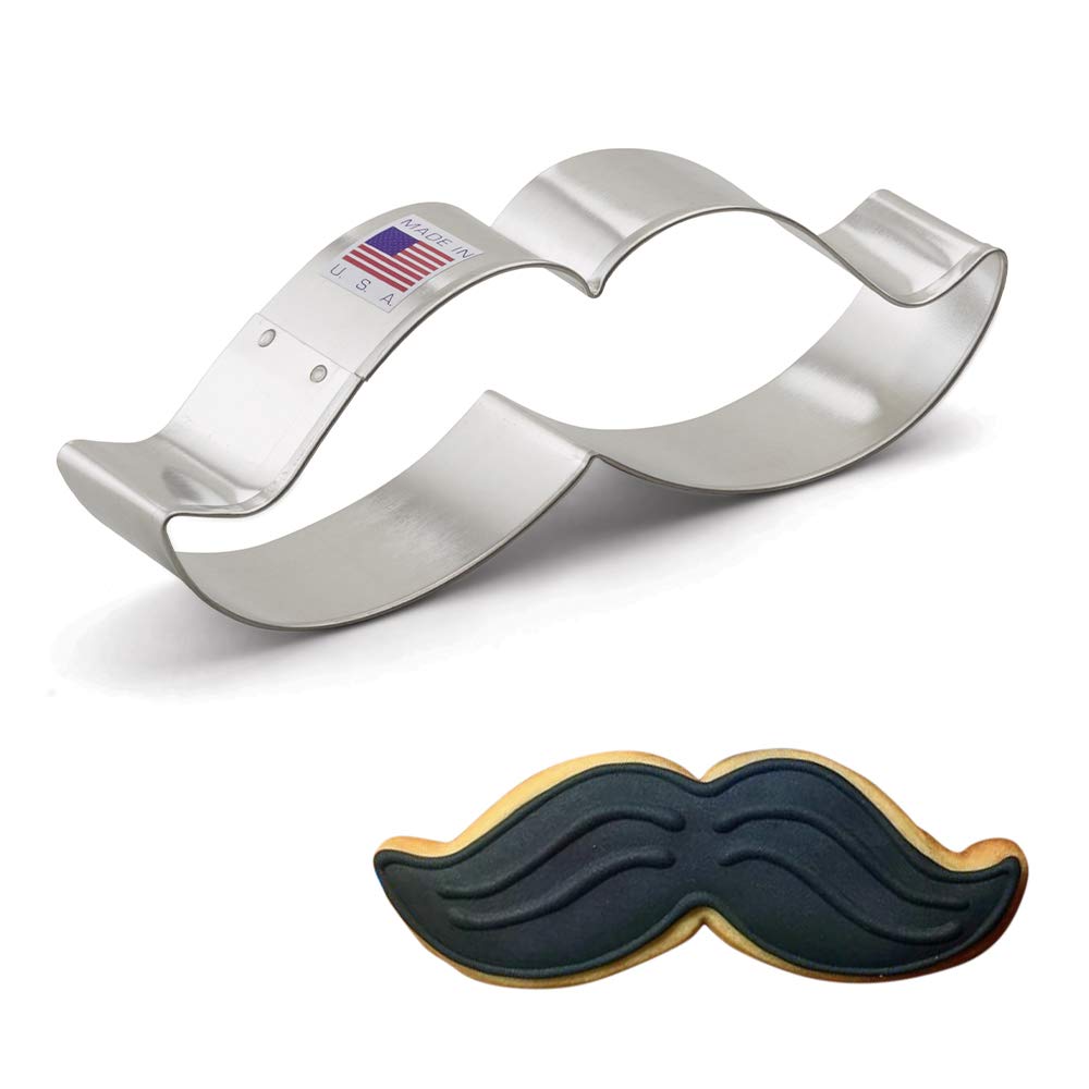 Mustache Father's Day Cookie Cutter 5.25" Made in USA by Ann Clark