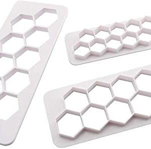 Longdex Hexagon Multi Cutter 3 Sizes White Hexagon Cookie Cutter Football Cake Fondant Cake DIY Decorative Mold