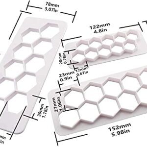 Longdex Hexagon Multi Cutter 3 Sizes White Hexagon Cookie Cutter Football Cake Fondant Cake DIY Decorative Mold