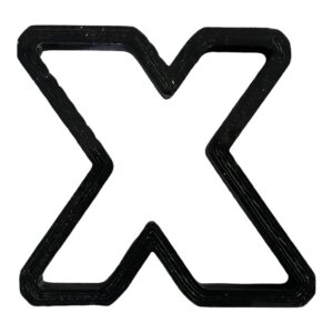 x lowercase block letter cookie cutter with easy to push design (2.5 inch)