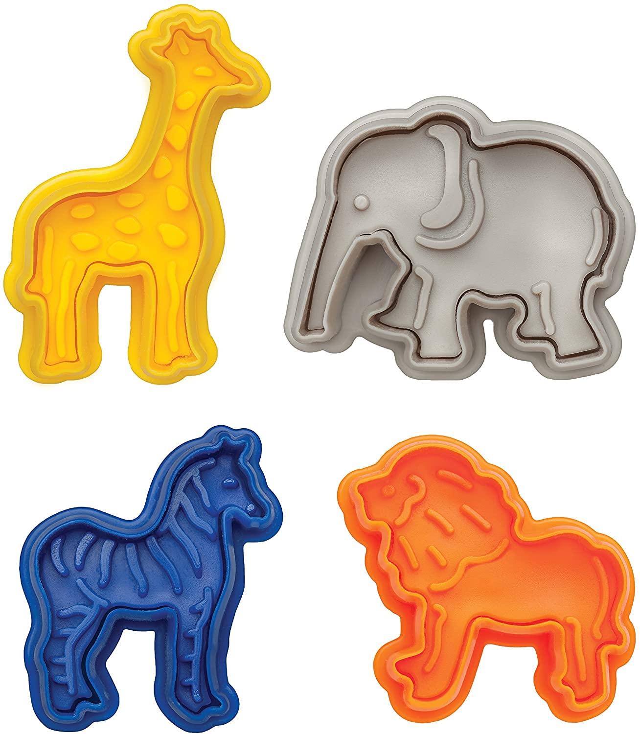 4Pcs/Set Plunger Cutters Fondant Cake Mould Biscuit Cookie Wild Animal Elephant Sugarcraft Decor Craft by Xiaolanwelc… (Cake Mould)