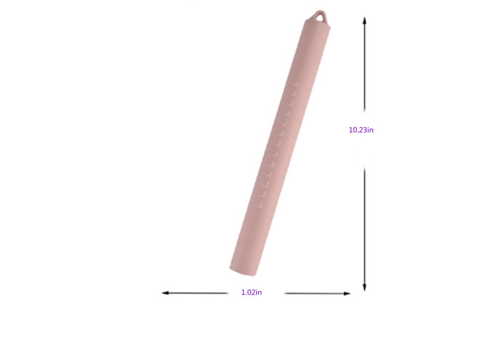 XBLDMJY Small stainless Steel Inner Core Silicone Rolling Pin Non-stick Dough Roller(Pink)