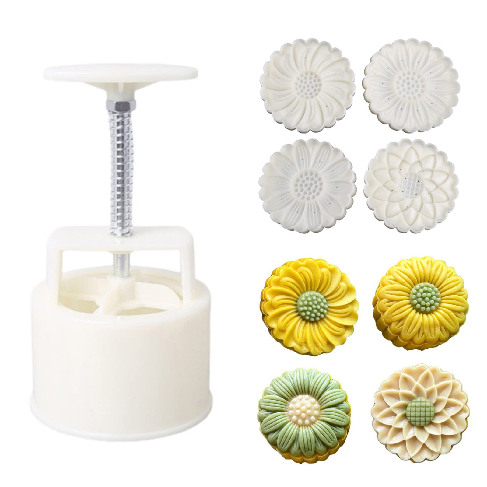 Fogun 200g Flower Shape Plastic Mooncake Molds Mooncake Mold DIY Baking Accessories Kitchen Tools for Mid-Autumn Festival