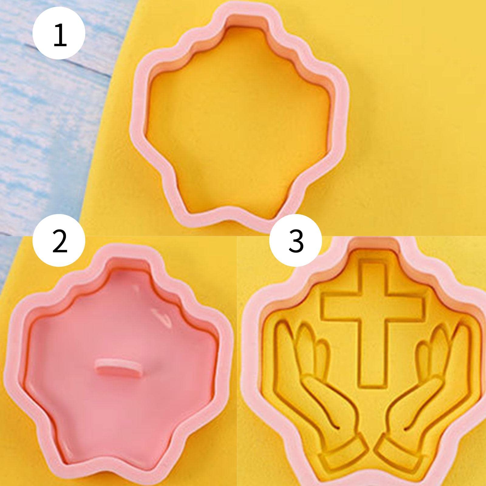 Kumprohu Christian Cookie Cutters,First Communion Christening Biscuit Molds - Chalice, Jesus Fish, Holy Cross, , Fancy Cross Biscuit Cutters for First Communion