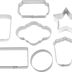 Hollywood Movie Theater Cookie Cutter 7 Piece Set from The Cookie Cutter Shop - Movie Reel, Star, Ticket, Popcorn, Soda Cup, Chocolate Bar/Box of Candy Cookie Cutters – Tin Plated Steel Cookie Cutters