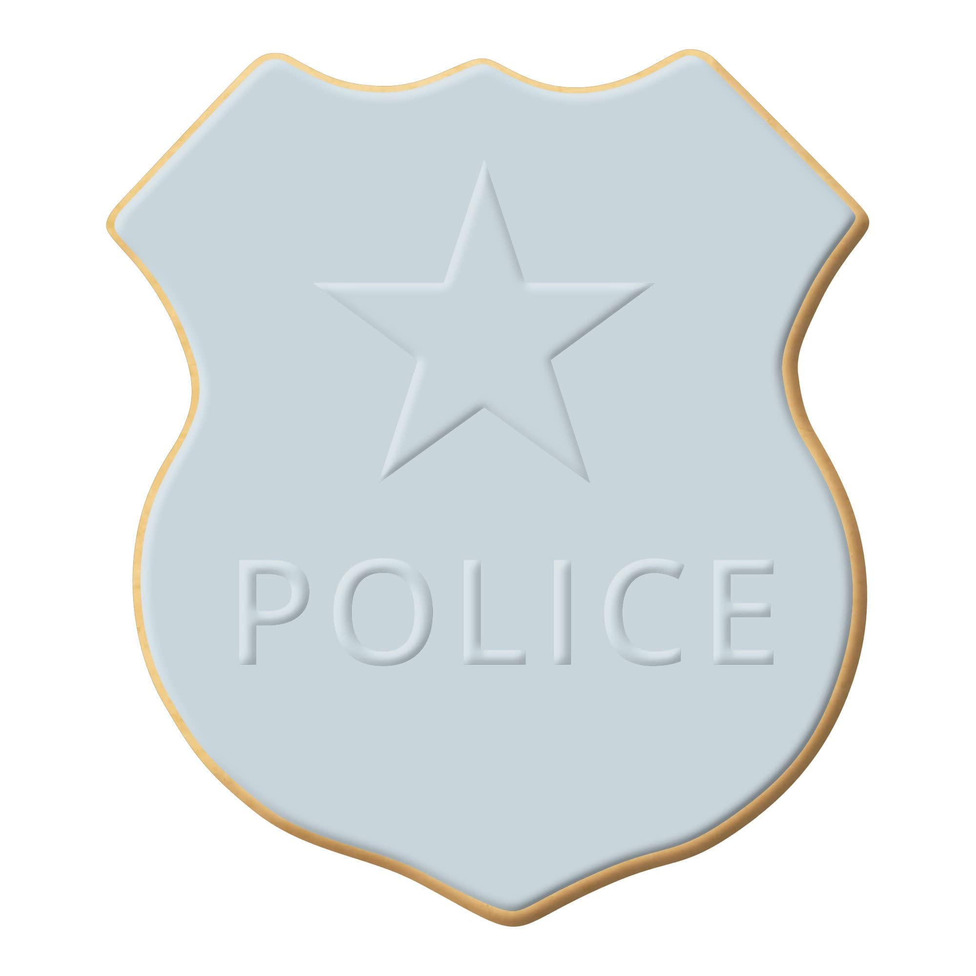 Police Badge Cookie Cutter 4.25 Inch - Made in the USA – Foose Cookie Cutters Tin Plated Steel Police Badge Cookie Mold