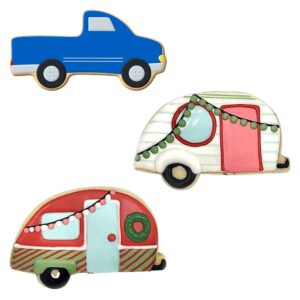 Lets Go Camping! Cookie Cutter 2 Pc Set – Camper, Pickup Truck Cookie Cutters Hand Made in the USA from Tin Plated Steel