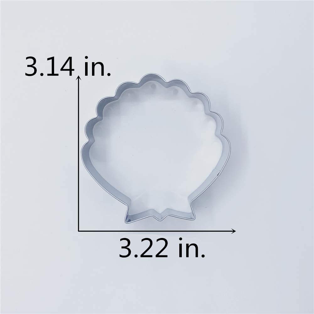 LILIAO Seashell Cookie Cutter - 3.2 x 3.2 inches - Stainless Steel