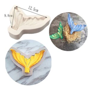 4Pcs/Set Mermaid Tail Silicone Fondant Mold & Scale Fondant Cutter, Fish Scales Pattern Geometric Embossing Biscuit Cookie Cutter DIY Mermaid Birthday Party Cake Decorating Supplies