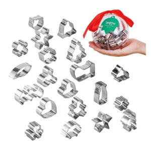 beyond 280 daily use and christmas cookie biscuit cutters set, cute mini stainless steel shapes for baking and party (4.7in ball_20pcs-mini)