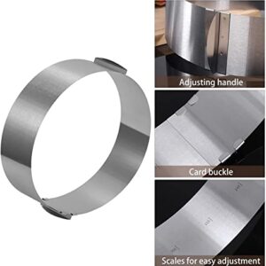 CdyBox 6 to 12 Inch Adjustable Mousse Cake Molds Round and Square Cake Ring Set Tool Stainless Steel Cake Ring 2 Pieces