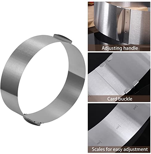 CdyBox 6 to 12 Inch Adjustable Mousse Cake Molds Round and Square Cake Ring Set Tool Stainless Steel Cake Ring 2 Pieces