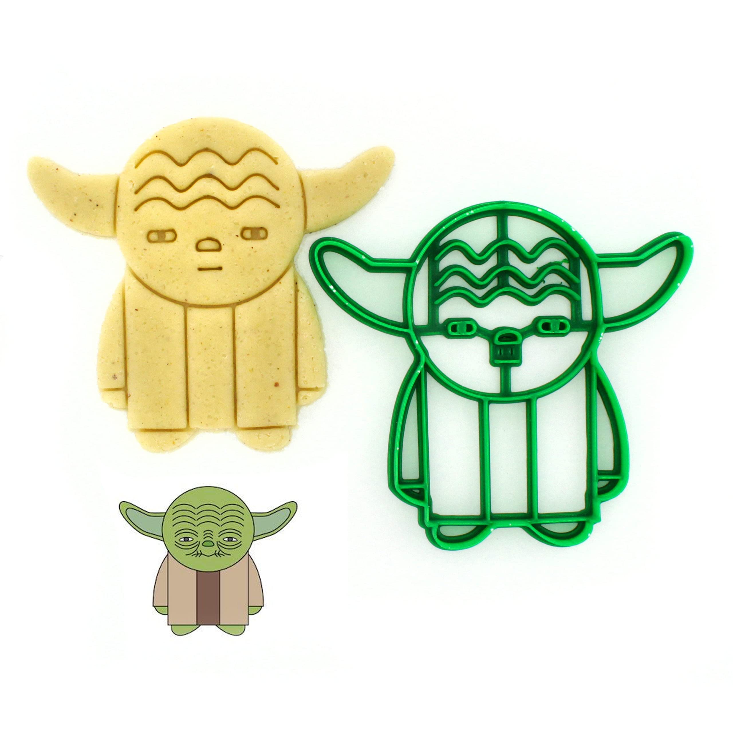 Cookie Cutter by 3DForme, For Yoda Serias Baking Cake Fondant Frame Mold for Buscuit, Set 2 Piece, Color May Vary Made in Ukraine