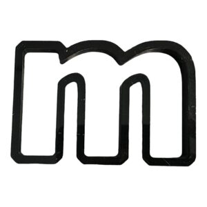 m lowercase block letter cookie cutter with easy to push design (4 inch)