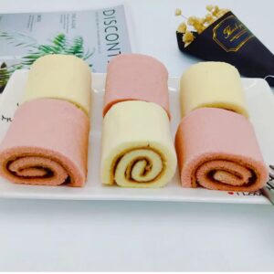 HLCM Silicone Swiss Roll Cake Mat - 2Pcs Silicone Baking Mat, Jelly Roll Pan, Non-Stick Silicone Mat with Lip, Easy to Clean Silicone Pastry Mat, Great for Swiss Roll, Pastry, Jelly, Cookies (Red)