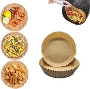 disposable air fryer liners 100 piece 6.3in biodegradable high temperature resistant liners brown, 6.3 in