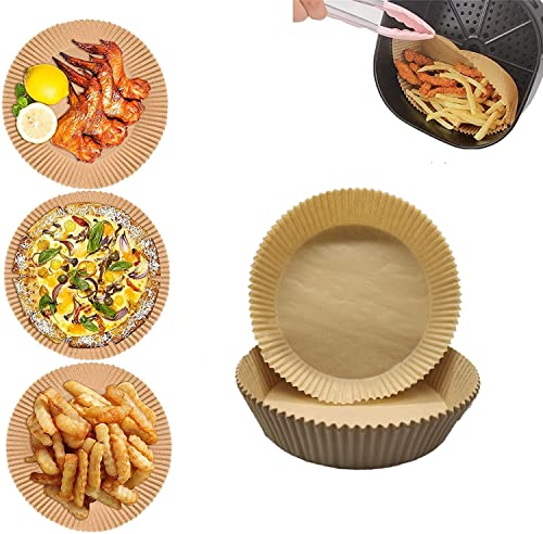 Disposable Air Fryer Liners 100 Piece 6.3in Biodegradable High Temperature Resistant Liners Brown, 6.3 in