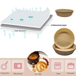 Disposable Air Fryer Liners 100 Piece 6.3in Biodegradable High Temperature Resistant Liners Brown, 6.3 in