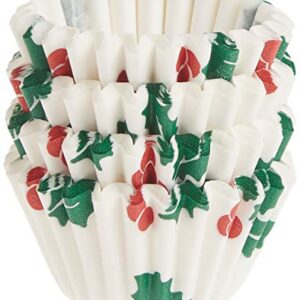 Fox Run Christmas Disposable Bake Cups, 1.5 x 1.5 x 0.75 inches, White