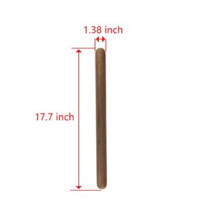 Miokun 2 Pack Wood Extra Long Thickened Rolling Pin for Baking, Round Design at Both Ends (17.7 X 1.38 inches)