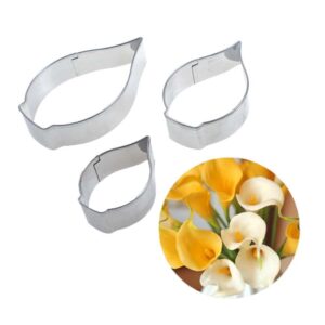 reland sun calla lily flower metal cookie mold fondant cake sugar craft pastry paste icing cutting decoration baking tools (petal)