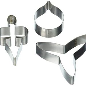 PME Stainless Steel Moth Orchid Petal Cutters, Set of 3, Standard, Silver