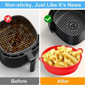 Dfacio 2Pack Silicone Air Fryer Liners, 7.5Inch Reusable Non-Stick Air Fryer Accessories, BPA Free Silicone Air Fryer Pot (Fit 3-5 Qt)