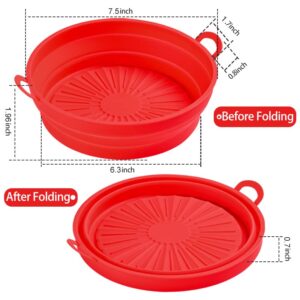 Dfacio 2Pack Silicone Air Fryer Liners, 7.5Inch Reusable Non-Stick Air Fryer Accessories, BPA Free Silicone Air Fryer Pot (Fit 3-5 Qt)