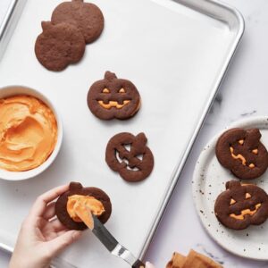 3Pcs Pumpkin Cookie Cutters 2.7" 3.3" 4", Halloween Cookie Cutter, Fall Thanksgiving Cookie Cutters, Biscuit Cutter Set, Coated with Soft PVC for Protection