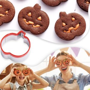 3Pcs Pumpkin Cookie Cutters 2.7" 3.3" 4", Halloween Cookie Cutter, Fall Thanksgiving Cookie Cutters, Biscuit Cutter Set, Coated with Soft PVC for Protection