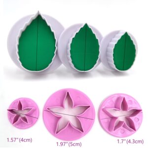 Gobaker Rose Petal Calyx Leaf Cutter Set Gumpaste Flower Mold Sugarcraft Fondant Modelling Tools for Cake Decorating，Pack of 12