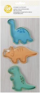 non-food items cookie cutter dinosaurs, white