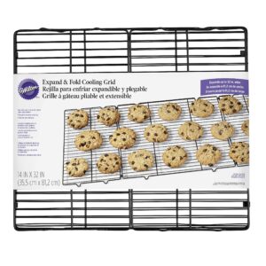 wilton expand and fold 16-inch non-stick cooling rack, black